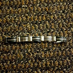 Men’s large cable link black with stainless steel bracelet